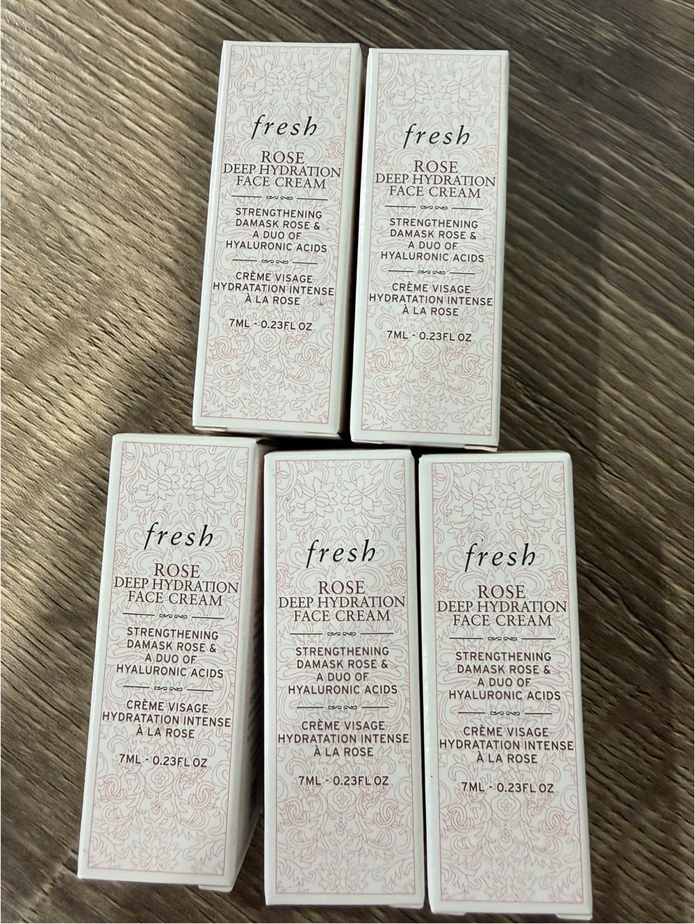 5 x Fresh Rose Deep Hydration Face Cream 7 ml NEW